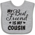 thumbnail image 3 of Inktastic My Best Friend is My Cousin with Hearts Boys or Girls Baby Bib, 3 of 4