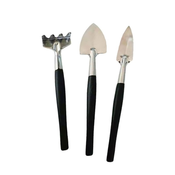 Home and Kitchen Small Garden Tools, 3 Pcs Mini Garden Tools Set, Cute Gardening Tools, Plant Potted Flower Garden Tool Wood Handle For Plant Transplant Kitchen Accessories Kitchen Organization