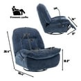 thumbnail image 3 of Boyel Living Chenille fabric Solid Recliner with Phone Holder, Blue, 3 of 11