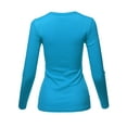 thumbnail image 3 of A2Y Women's Basic Solid Long Sleeve Crew Neck Fitted Thermal Top Shirt Jade S, 3 of 6