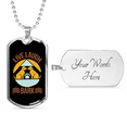 thumbnail image 4 of Live Rire Écorce Jaune Collier Bleu Acier Inoxydable Ou 18k or Chien Tag 24" Chaîne, 4 of 8