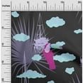 thumbnail image 2 of oneOone Polyester Spandex Black Fabric Tropical Toucan Bird With Clouds Quilting Supplies Print Sewing Fabric By The Yard 56 Inch Wide, 2 of 4