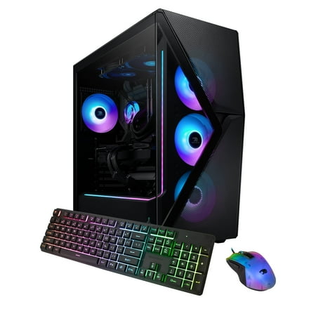 iBUYPOWER Slate 8 MESH Gaming PC Desktop Computer AMD Ryzen 7 9700X CPU, AMD Radeon RX 7800 XT 16GB GPU, 32GB DDR5 Non-RGB 5200MHz RAM, 1TB NVMe SSD, Windows 11 Home Gamer Keyboard, Mouse SMA7R78XT02