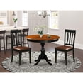 thumbnail image 2 of East West Furniture AMAN3-BCH-LC 3-Piece Dining Room Table Set Consists of a Modern Kitchen Table and 2 Faux Leather Kitchen Chairs with Slatted Back - Black Finish, 2 of 2