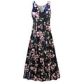 thumbnail image 1 of Plus size 0x Womens Dress Rose Dream Ice Velvet Designer Print Sleeveless Low V-Neck Princess Cut, 1 of 4