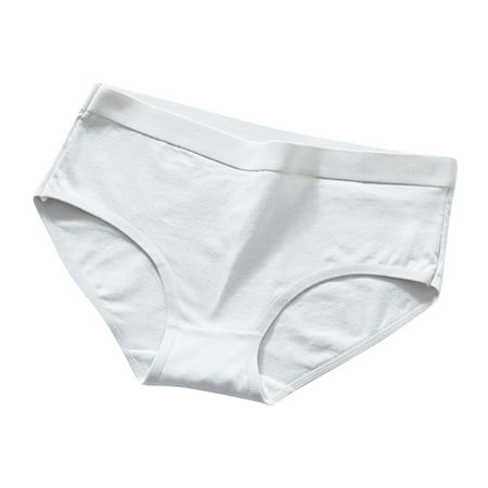Scyoekwg Womens Underwear Cotton Stretchy Comfort Mid Waisted Underwear Knickers Ladies Underpants Hipster Panties Solid Color Underpants(Silver XL)