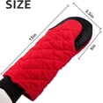 thumbnail image 4 of Puppet Oven Mitts Red Cotton Silicone Non-Slip Long Sleeve Arm Soft, Heat Resistant Hand Safe Microwave Kitchen Cooking Baking, 4 of 4