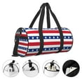 thumbnail image 5 of KLL American Patriotic Stars And Stripes Duffle Bag For Men Women Sport Gym Fitness Tote Travel Training Workout Basketball Football Weekender, 5 of 8