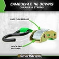 thumbnail image 2 of SmartStraps Standard Duty Cambuckle Tie Down Straps, 1" x 6 ft, 400 lb Safe Work Load, 1,200 lb Break Strength, Green, 2-Pack, 2 of 2