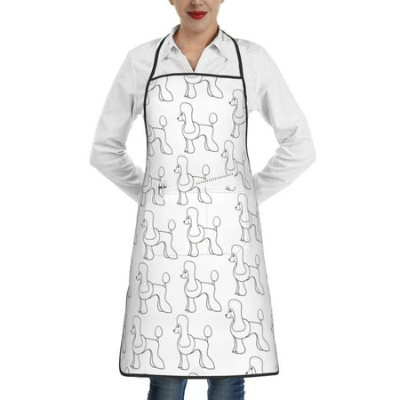 

Rocae Poodle Dog for Kitchen Aprons for Women Adjustable Cooking Kitchen Chef Apron for Men with Pockets