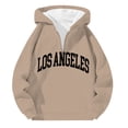thumbnail image 5 of Los Angeles Quarter Zip Pullover Men Long Sleeve Graphic Hooded Sweatshirt Mens Hoodie Fashion Streetwear, 5 of 5