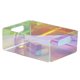 thumbnail image 1 of Caja de almacenamiento de acrílico iridiscente con asa hueca, bandeja de maquillaje de escritorio, organizador de pañuelos, 1 of 8