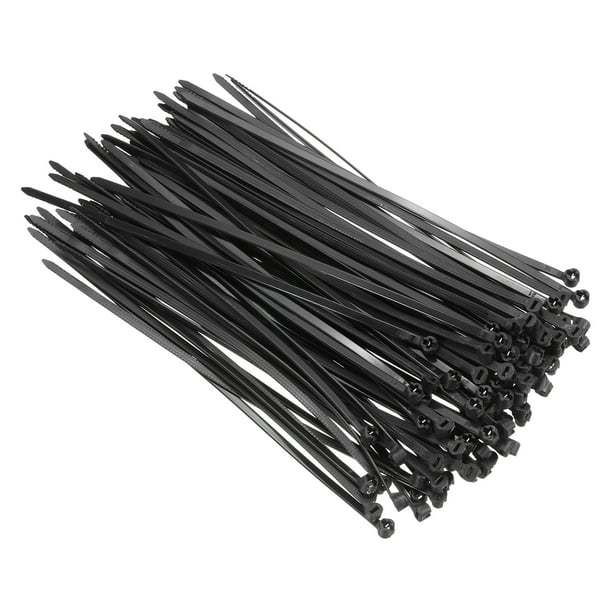 Uxcell 100Pcs Push Mount Zip Ties 8 Inch Cable Zip Tie Mounts Nylon, Negro