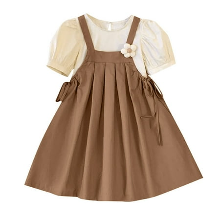 

Girl Summer Dress Outfits Short Sleeve Tops And Suspender Skirt Set Kids 2Pcs Clothes Girls Outfits Size 8 Kids Crop Top Outfits Girl Outfits Teens Teens Outfits Sporty Clothes for Teen Girls Girls