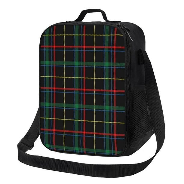 Disketp Buffalo Plaid Dark Green Bolsa Térmica Estampada para Almuerzo, Lonchera para Hombres y Mujeres Adultos
