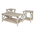 thumbnail image 1 of Walker Edison Metal X 3-Piece Wood and Metal Coffee Table Set in White Oak, 1 of 5
