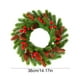 thumbnail image 3 of Corona navideña artificial con frutos rojos simulados | 36 cm de PVC verde para colgar en la puerta, ideal para el hogar, la ventana y otras festividades., 3 of 6