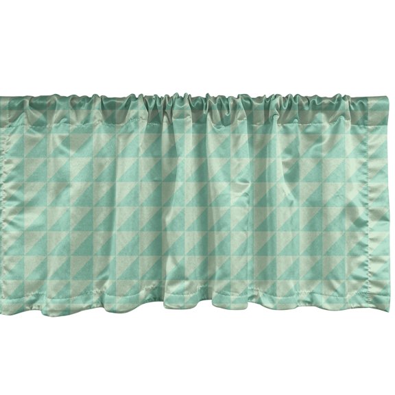 Ambesonne Mint Window Valance, Half Squares Triangles, 54" X 18", Mint and Almond Green