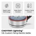 thumbnail image 4 of CHEFMAN Lightning 1.8L Custom-Temp Electric Kettle, 1750W with Tea Infuser - Stainless Steel, New, 4 of 9