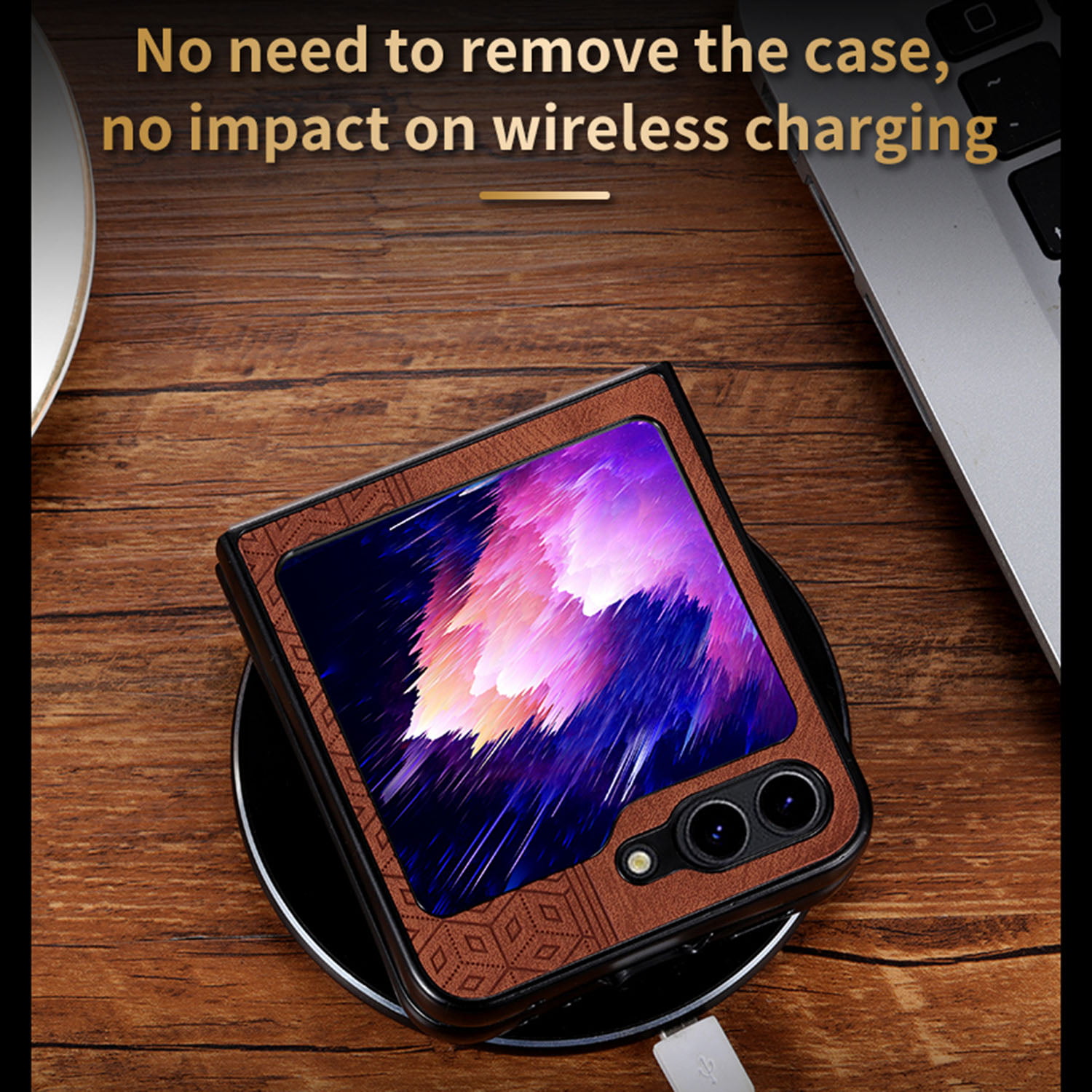 Bouletta Ltd Samsung Galaxy Z Flip 5 Leather Back Cover Case - FXC, Brown / Samsung Galaxy Z Flip 5