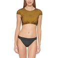 thumbnail image 4 of DKNY Womens Logo Mesh Overlay Bikini Swim top Yellow M, 4 of 4