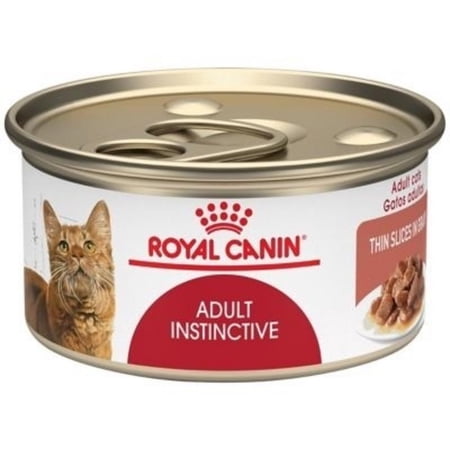 Royal Canin Feline Health Nutrition Adult Instinctive Thin Slices in Gravy Canned Cat Food 3-oz, case of 12