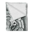 thumbnail image 2 of Sketchy Soft Flannel Fleece Throw Blanket, Hand Drawn Style Image of an Siberian Lion Head Art Print, Cozy Plush for Indoor and Outdoor Use, 50" x 60", Pale Grey White, by Ambesonne, 2 of 5