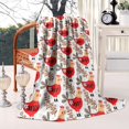thumbnail image 2 of White Chicken Red Chicken Pattern Blanket,Comfortable Soft Flannel Throw Blanket,All Season,Warm Lightweight Blankets for Sofa Bed Couch Living Room Chair,60"x80", 2 of 4