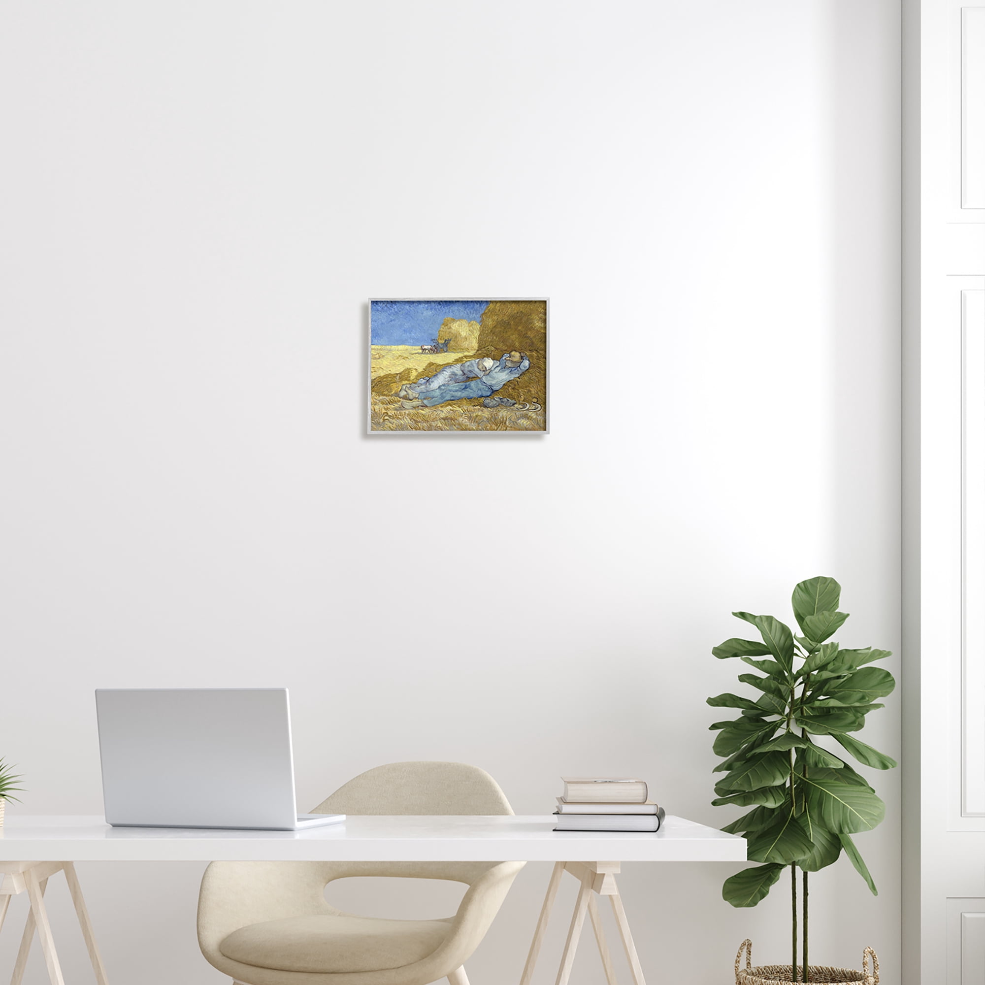 Stupell Industries The Siesta Vincent van Gogh Classic Painting Painting Gray Framed Art Print Wall Art, Design by one1000paintings
