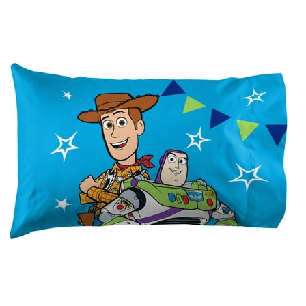 Toy Story Blue Buzz & Woody 1 Pack Standard Pillowcase, 100% Microfiber