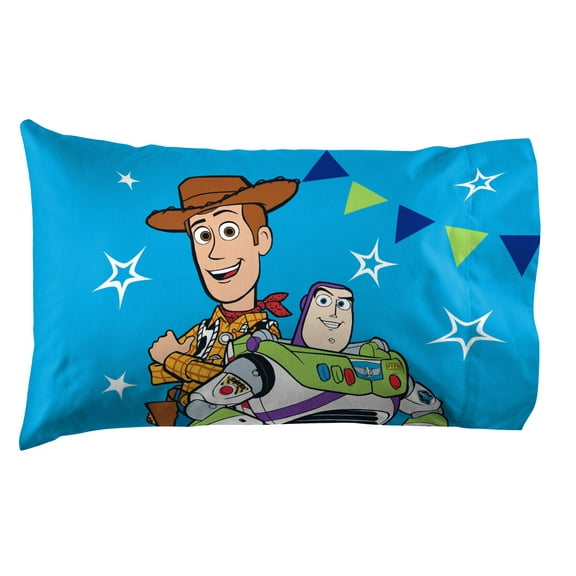Toy Story Blue Buzz & Woody 1 Pack Standard Pillowcase, 100% Microfiber