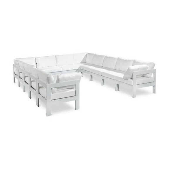 Meridian Furniture Nizuc White Outdoor Patio Modular Sectional