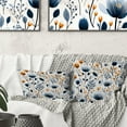 thumbnail image 3 of Designart "Blue White Cottage Floral Elegance" Floral Printed Throw Pillow, 3 of 5
