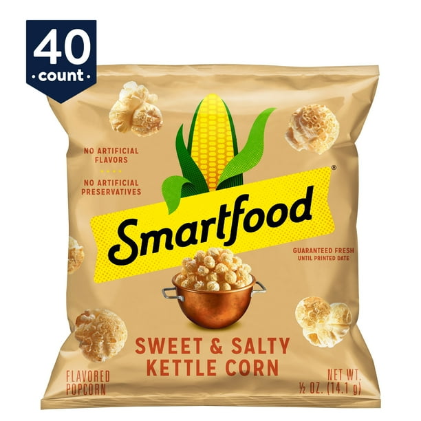 Smartfood Kettle Corn Popcorn, 40 Ct (0.5 Oz. Bags)