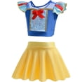 thumbnail image 2 of Girls Princess Two Piece Swimsuit Set Ruffle Bathing Bikini Suit Role Play Swimwear, 2 of 7