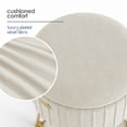thumbnail image 4 of LammaLoe Small Round Ottoman with Storage, Pleated Velvet Ottoman Foot Stool with Lid, Upholstered Vanity Stool for Living Room & Bedroom, Cream, 4 of 8