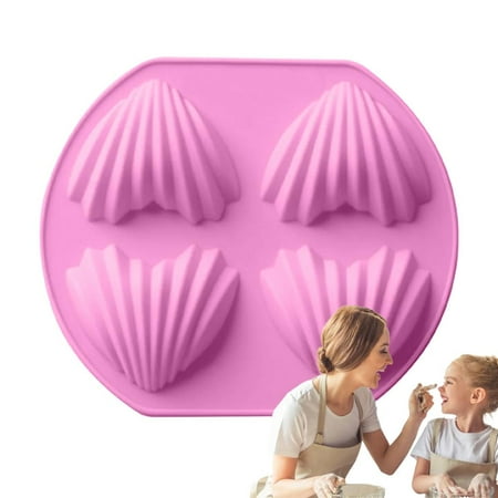 

Hemousy Sea Shells Chocolate Mold 4 Cavity Sea Shell Silicone Cake Chocolate Mold Non-Stick Cookie Candy Mould For Candy Fondant Ice Cream Soap Cupcake Jelly fun