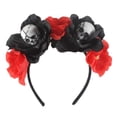 thumbnail image 1 of Diadema de calavera rosa para Halloween, corona de flores, bandas para el cabello, guirnalda, tocado Floral, diadema de hojas para mujer, aros para el cabello para fiesta, 1 of 5