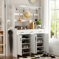 thumbnail image 3 of Euroco 51.2'' Minimalist Four-Door Shoe Cabinet with Coat Rack, 3 of 9