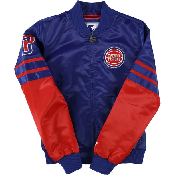 STARTER Womens Detroit Pistons Bomber Jacket Blue Small Walmart