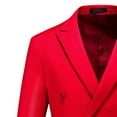 thumbnail image 4 of TMOYZQ Mens Suits Slim Fit 2 Piece Double Breasted Blazer Tuxedo Suit Set for Men Fall Casual Wedding Business Office Outsuit on Clearance, 4 of 7