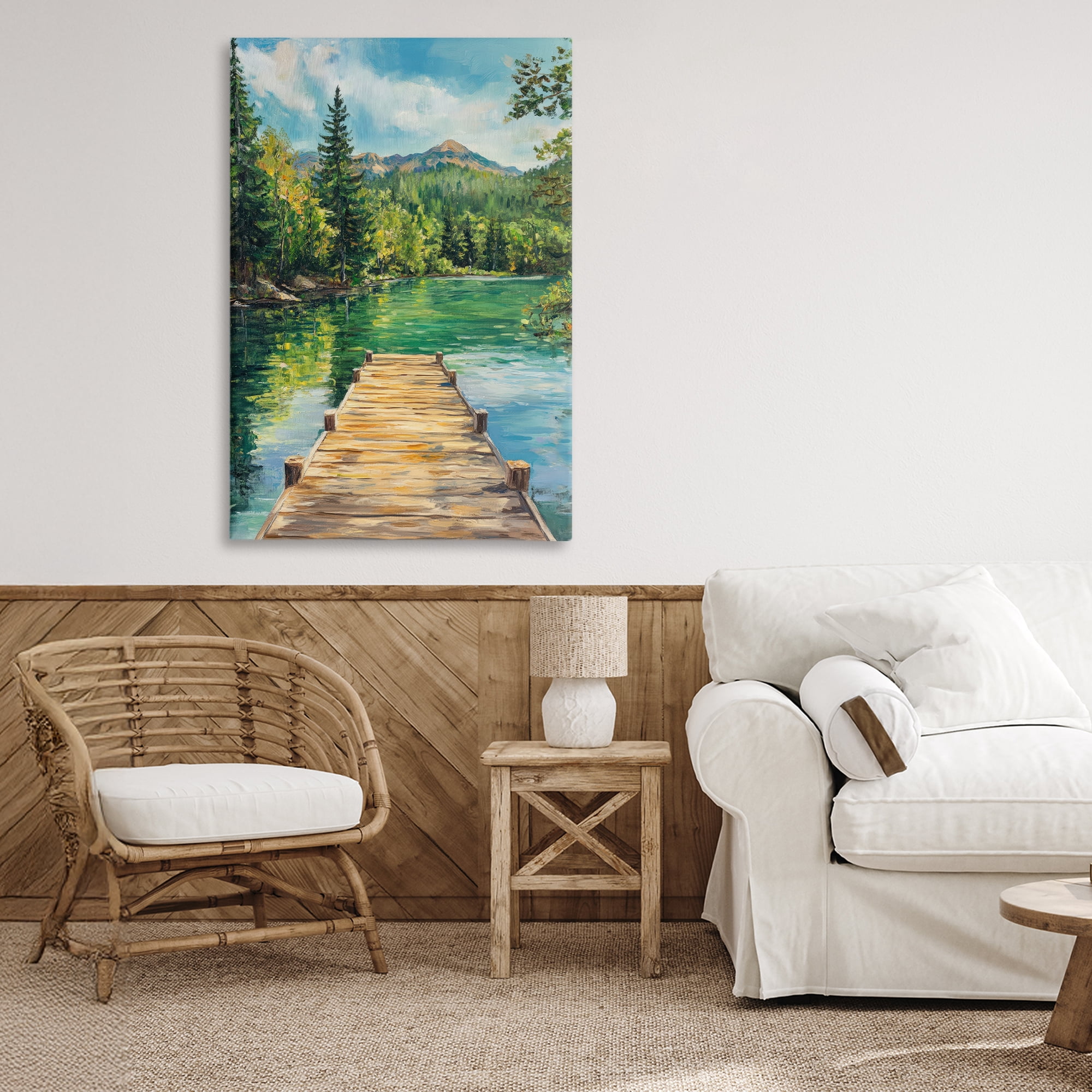 Stupell Industries Sunlit River Dock Canvas Wall Art, design by Petal Prints Design