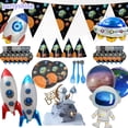thumbnail image 5 of Decoración para tarta de astronauta, planetas, adornos para tarta de astronauta, adornos para hornear para niños, universo, espacio exterior, suministros para fiesta de cumpleaños, 5 of 5