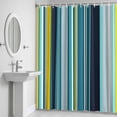 thumbnail image 5 of Teal Yellow Stripes Shower Curtain for Bathroom Decor, Lines Art Waterproof Fabric Shower Curtain, 72"x84" Set with 12 Hooks, 5 of 9