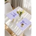 thumbnail image 5 of Purple Bow Placemats Set of 4, Cute Bowknot Simple Pure Color Placemats for Dining Table, Place Mats for Kitchen Tabletop, Waterproof Wipeable Dining Table Mats Set, 5 of 9