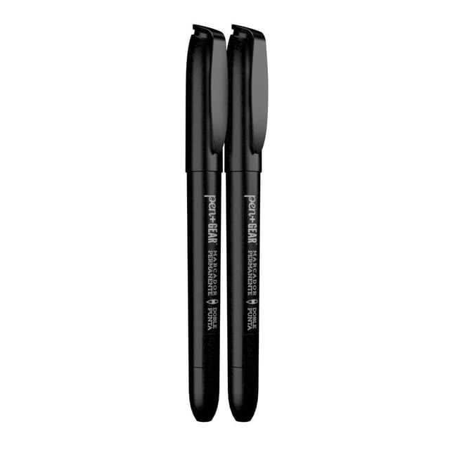 Marcador Pen+Gear Permanente Doble Punta Negro 2 Piezas