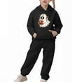thumbnail image 2 of SYMOID Boys Hall-oween Tracksuit 2-Piece Ghost Print Hoodie & Jogger Pants Black Soft Fleece Sweatshirt Costume Set for Kids Ages 4-12,Size 4 T, 2 of 5