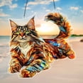thumbnail image 3 of Sylvtty Cat Stained Art Ornament Acrylic Window Hanging Sun Catcher Colorful Cat Panel Wall Hanging Art Decor for Cat Lovers, 3 of 7