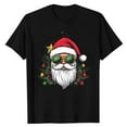 thumbnail image 2 of Christmas Shirt for Men Short Sleeve Crewneck Santa Print Pullover Top Black 2XL, 2 of 4