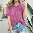 thumbnail image 6 of GigrtiJin Womens Short Sleeve Tops Casual Solid Color Round Neck T-Shirt Loose Comfy Basic Summer Blouse, 6 of 9